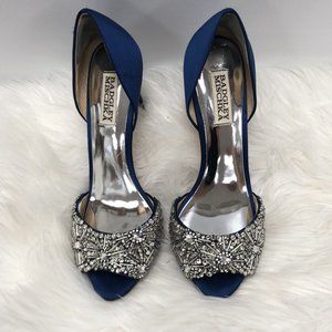 Sapphire Blue/Crystals Badgley Mischka Shoes-Pumps